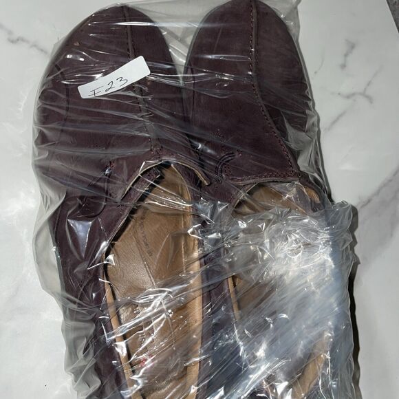 Clarks Unstructured Leather Slip On Shoes Un Loop 2 Walk Aubergine Size 7.5 - Picture 7 of 7